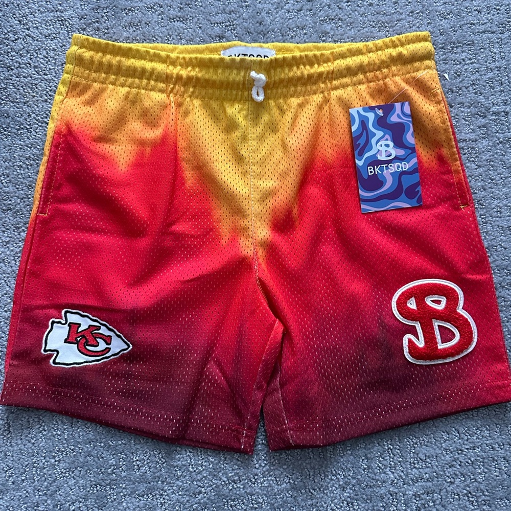 Red and Yellow Gradient Sports Shorts